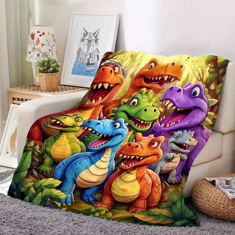 🔥Early Christmas Sale 49% OFF🦖Cute Smiling Dinosaurs HD Digital Print Flannel